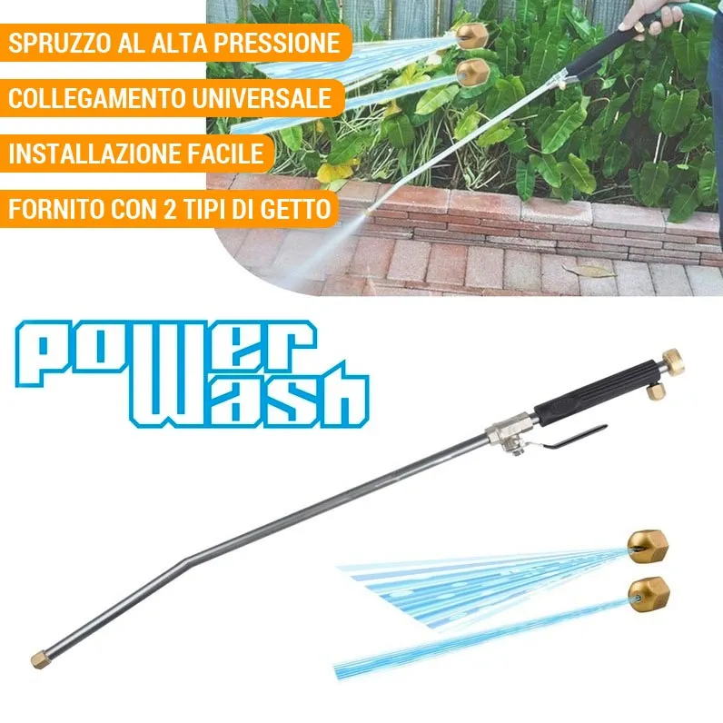 Lancia Idropulitrice Alta Pressione Pulitore Water Jet Acqua 2 Getti Universale