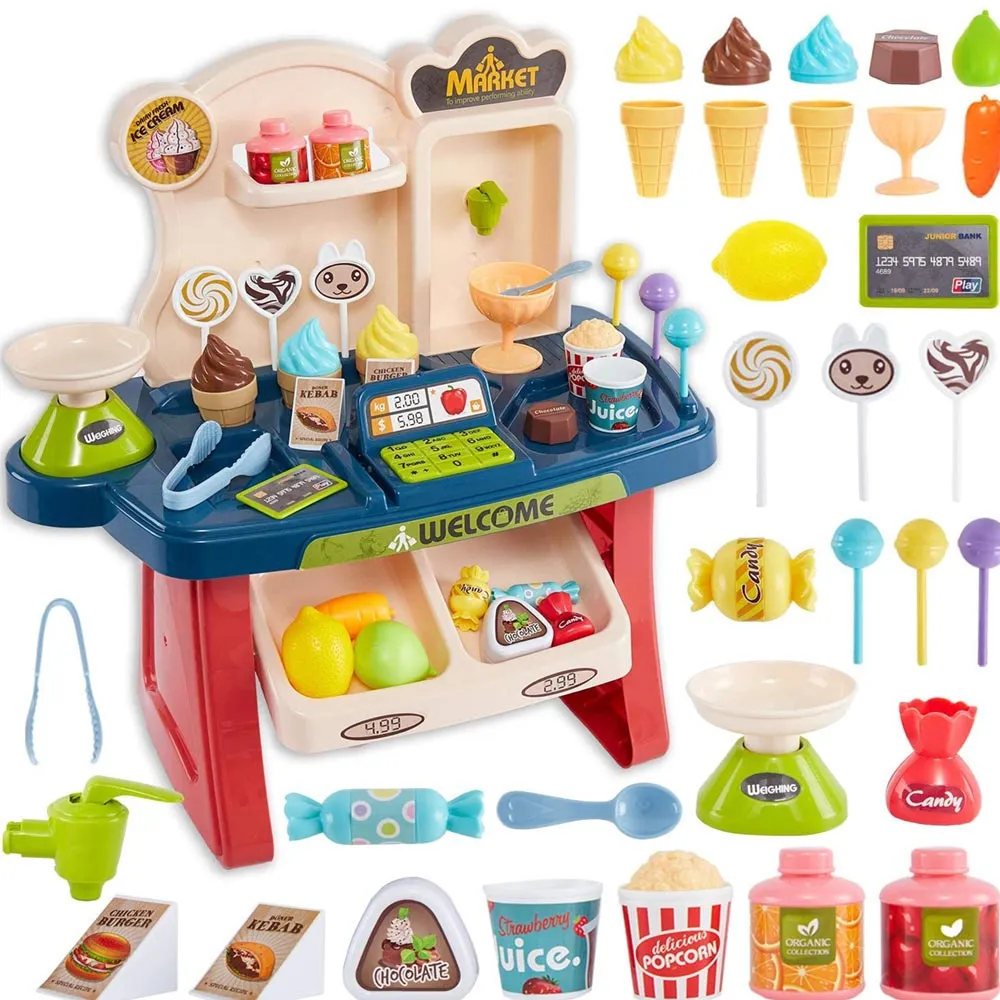 Playset Supermarket Gelateria con Registratore di Cassa e Accessori Gioco Bimba