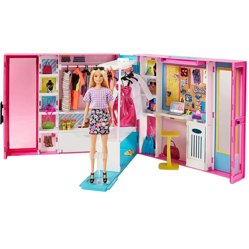 Barbie Armadio dei Sogni con Bambola e 25pz Vestiti e Accessori Gioco Bambini