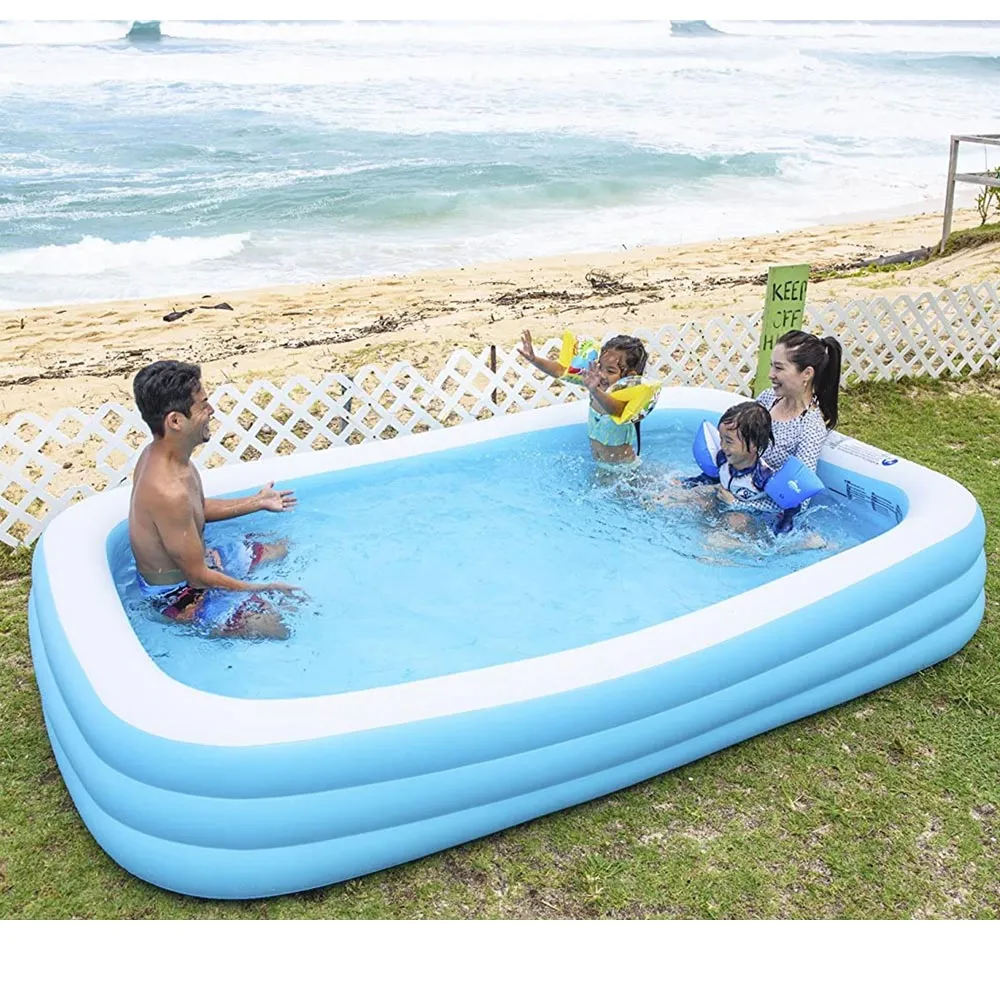 Piscina Gonfiabile Fuoriterra Family 3 Anelli Rettangolare 305x183x56cm Giardino