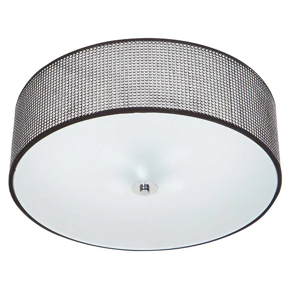 Lampadario a Sospensione Con Strass di Diamante e Vetro 160W Moderno 40cm Nero