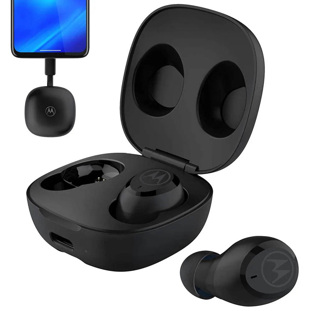 Cuffie Auricolari Wireless Bluetooth Motorola Motobuds Ricarica da Cellulare