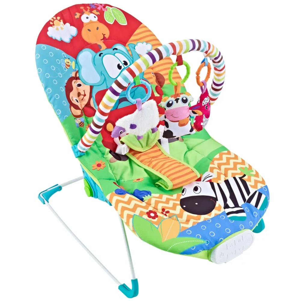 Dondolo Sdraietta Neonati Vibrante Musicale Fitch Baby con Giocattoli Pendenti