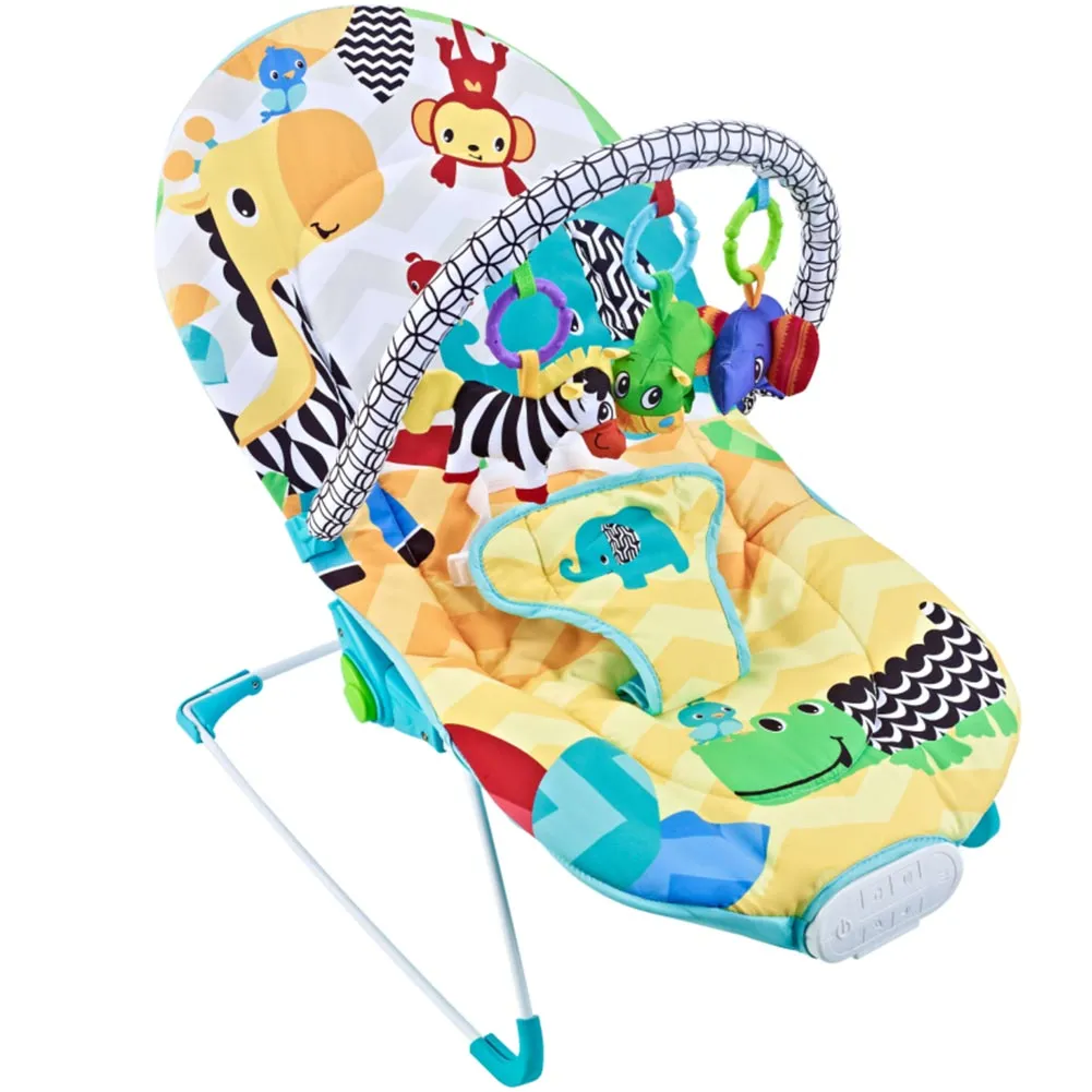 Dondolo Sdraietta Neonati Vibrante Musicale Fitch Baby con Giocattoli Pendenti