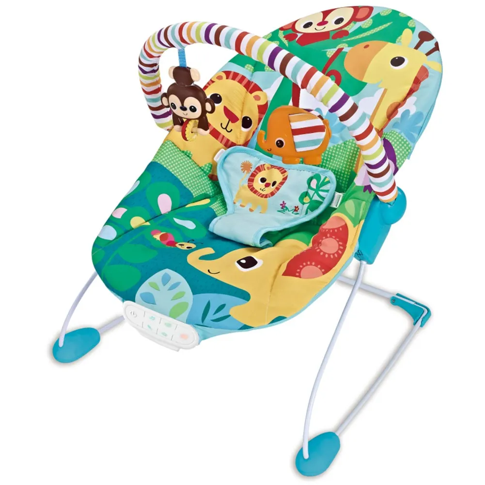 Dondolo Sdraietta Neonati Vibrante Musicale Fitch Baby con Giocattoli Pendenti