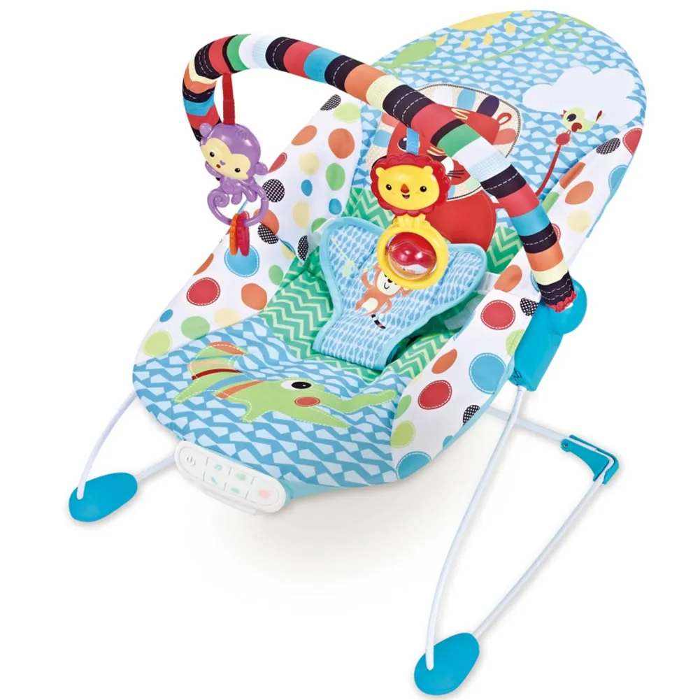 Dondolo Sdraietta Neonati Vibrante Musicale Fitch Baby con Giocattoli Pendenti