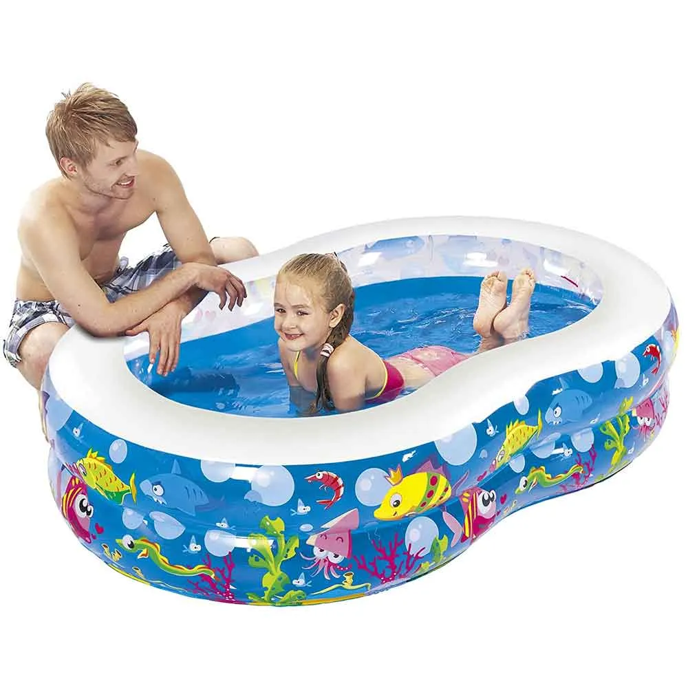 Piscina Gonfiabile per Bambini Acquario Forma 8 in PVC 175x109x46cm Giardino