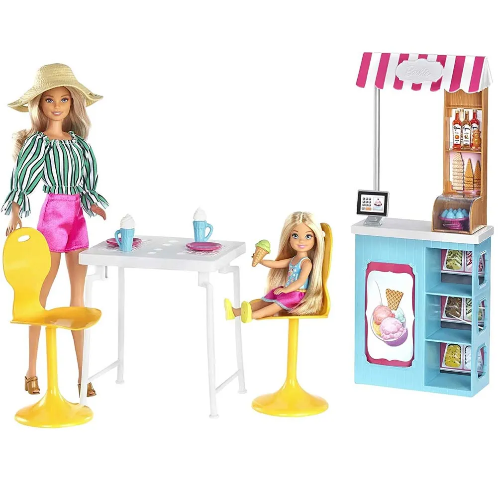 Barbie Playset Cafe Gelateria con Bambole Giocattolo Bambini e Accessori Gioco