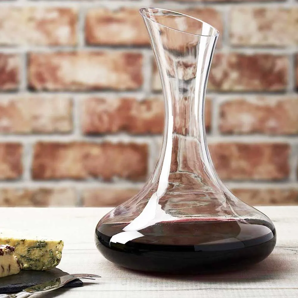 Decanter per Vino Rosso Bianco Caraffa Aeratore Sommelier in Vetro 1,8L 20x23cm