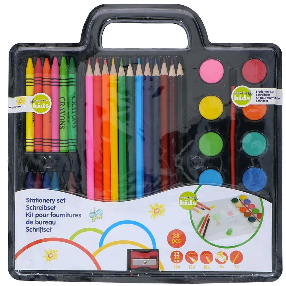 Valigetta Pittore 38pz Colori Pittura Pastelli Acquerelli Giocattolo Bambini