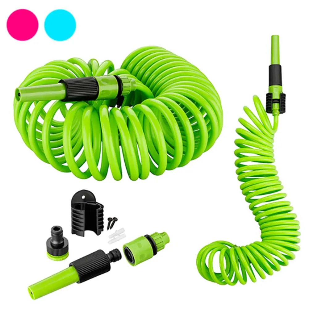 Tubo Estensibile da Giardino Terrazzo Pompa Irrigazione Spirale 10mt 3 Colori