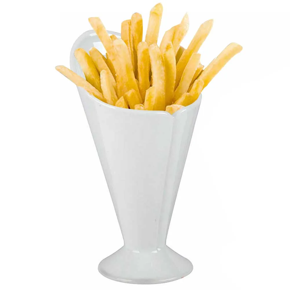 Cono Porta Patatine da Tavolo in Ceramica per Cuoppo Patate Fritte Frittura