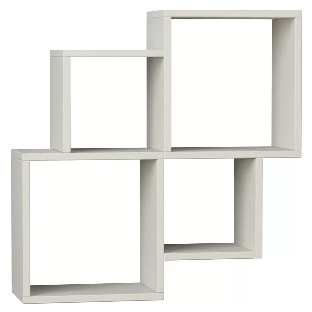 Libreria Scaffale Parete 4 Mensole Ripiani Design Moderno Legno Bianco 100x72