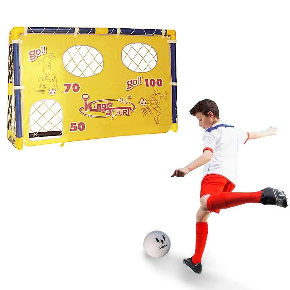 PORTA DA CALCIO PER BAMBINI 120X78CM ALLENAMENTO RIGORI FORI PUNTEGGIO E PALLONE