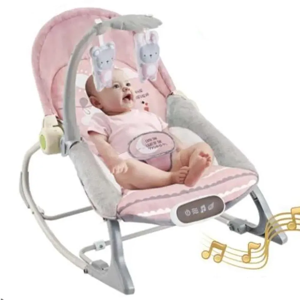 Dondolo Sdraietta Neonati Vibrante Musicale Fitch Baby Schienale Reclinabile Ros