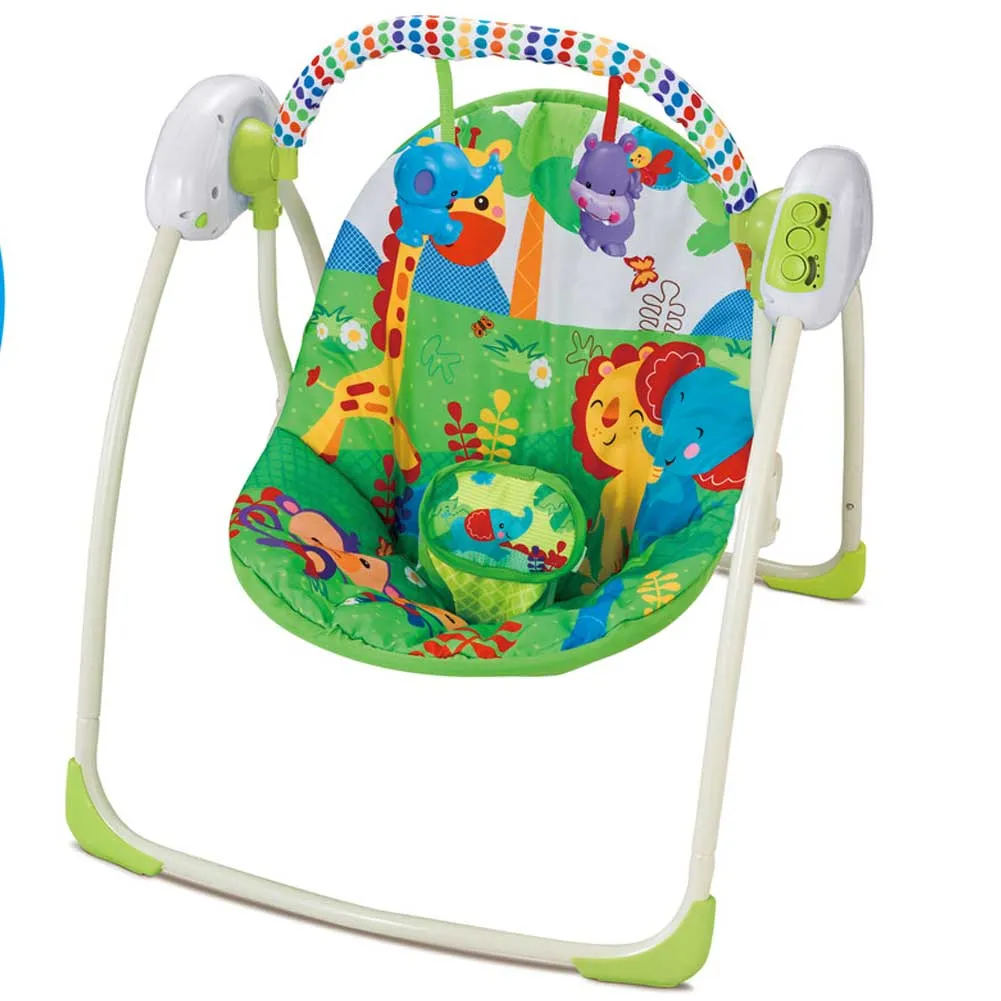 Dondolo per Neonati Elettrico Fitch Baby Musicale 3 Velocita Timer e Arco Giochi