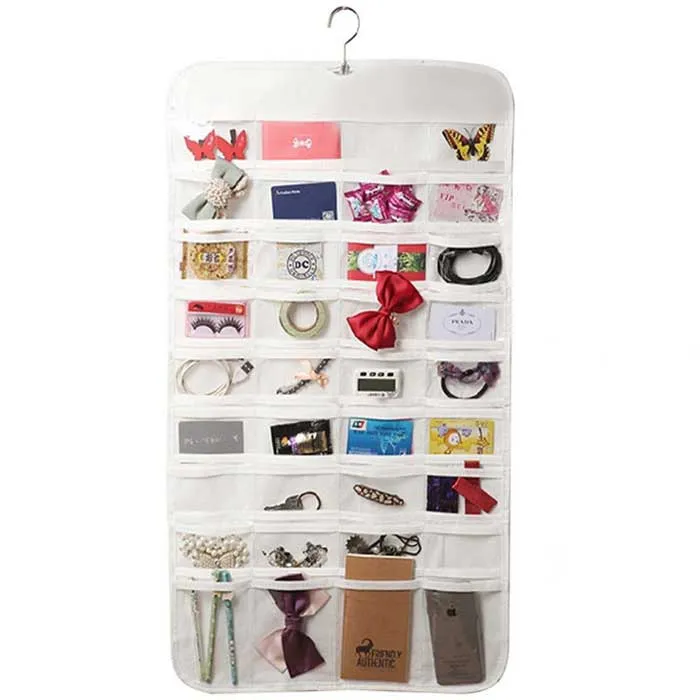 Organizzatore Organizer Di Gioielli da Appendere Doppio Lato 72 Tasche Jewellery