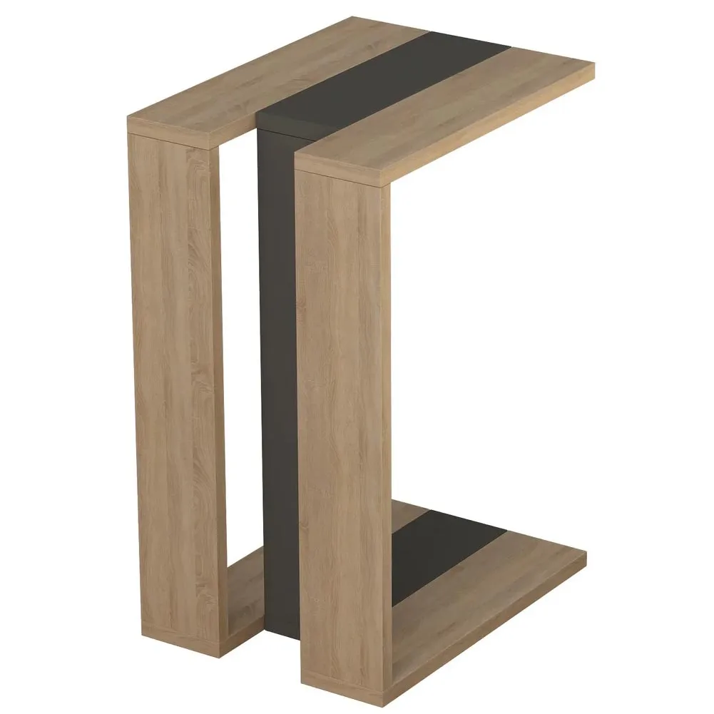 Tavolino da Caffe Porta PC Laterale Divano in Legno MDF Quercia 57x40x30cm