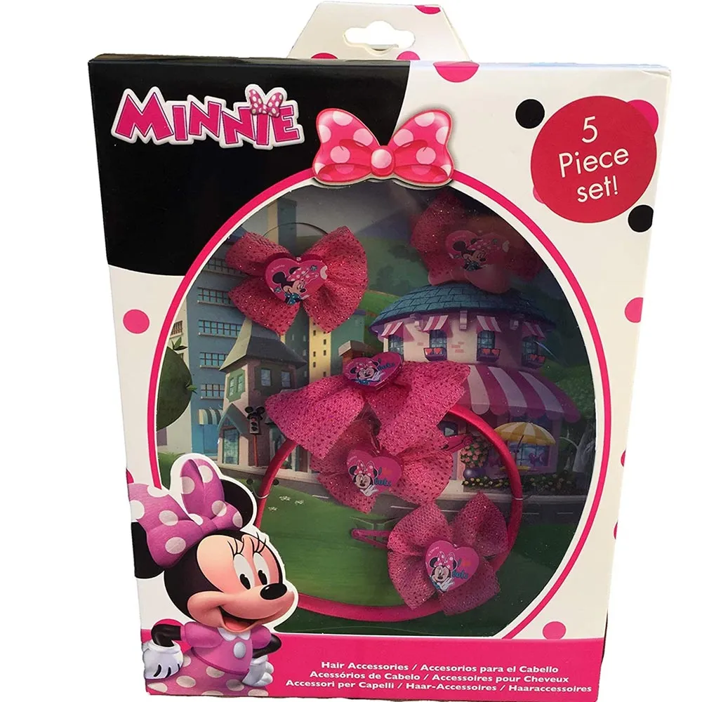 Set Accessori per Capelli Bambina Disney Minnie Forcine Mollettine e Cerchietto