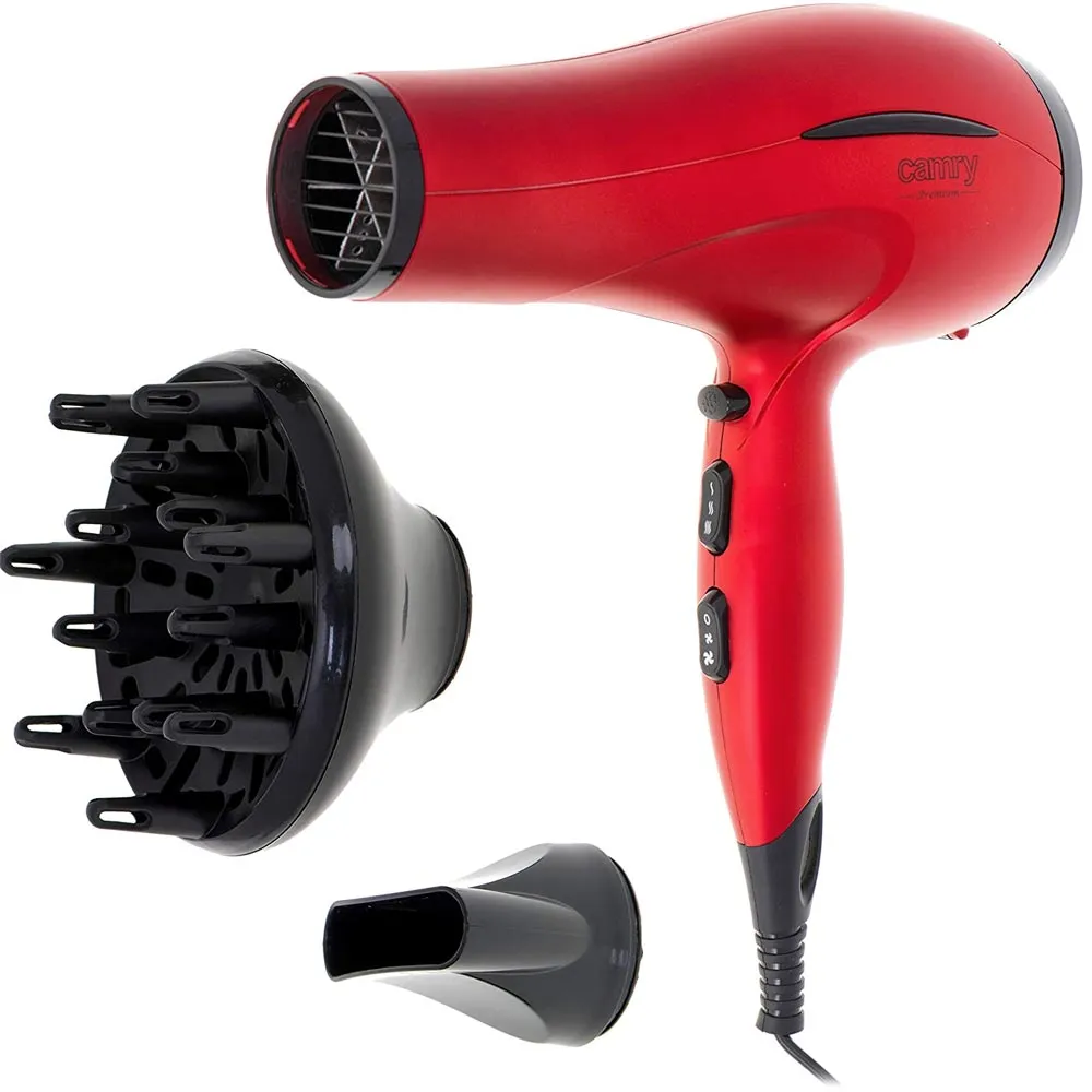 Asciugacapelli 2600W Phon Capelli Beccuccio Stretto 3 Potenze con Diffusore