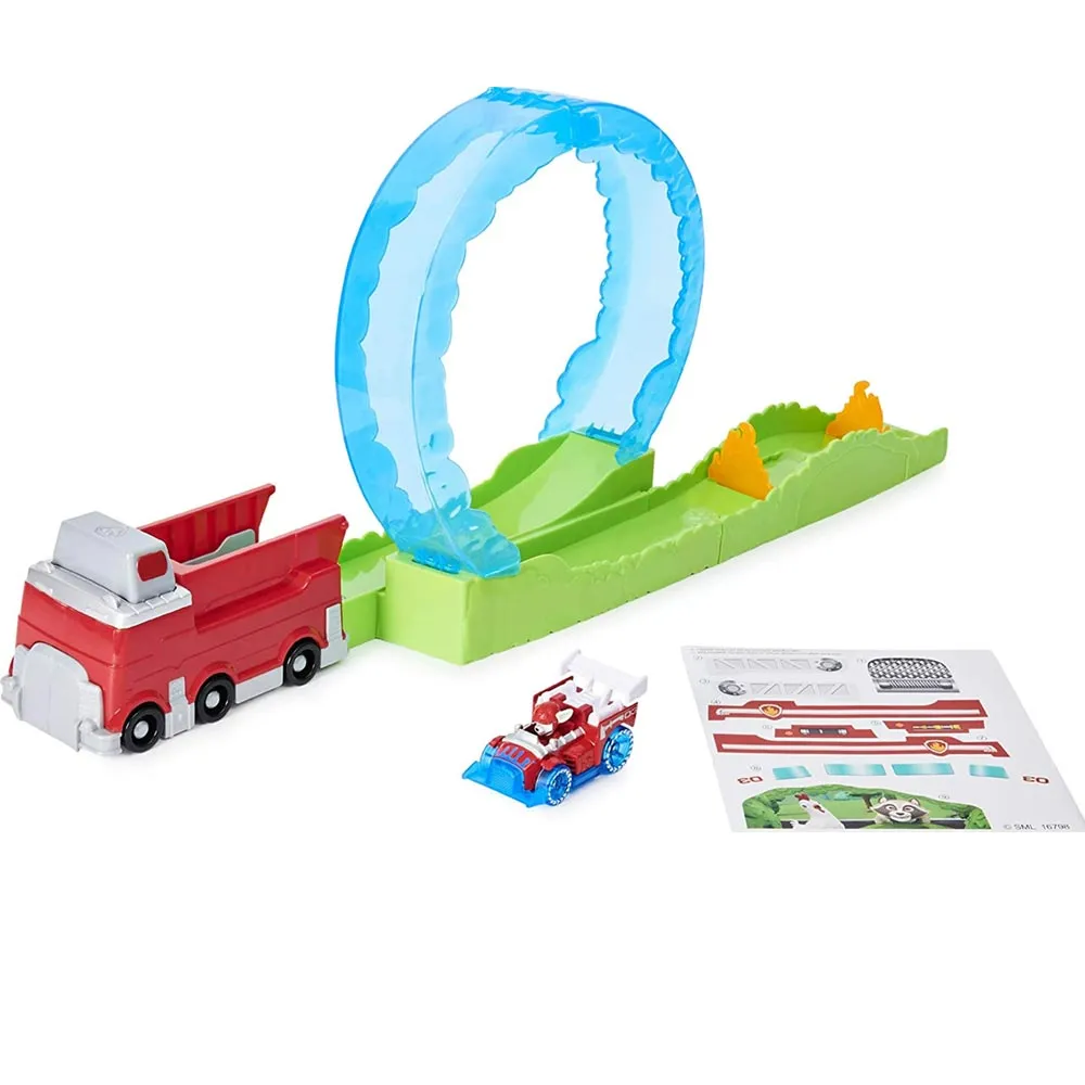 Paw Patrol Pista Ultimate Fire Rescue Set con Lanciatore e Macchinina Marshall