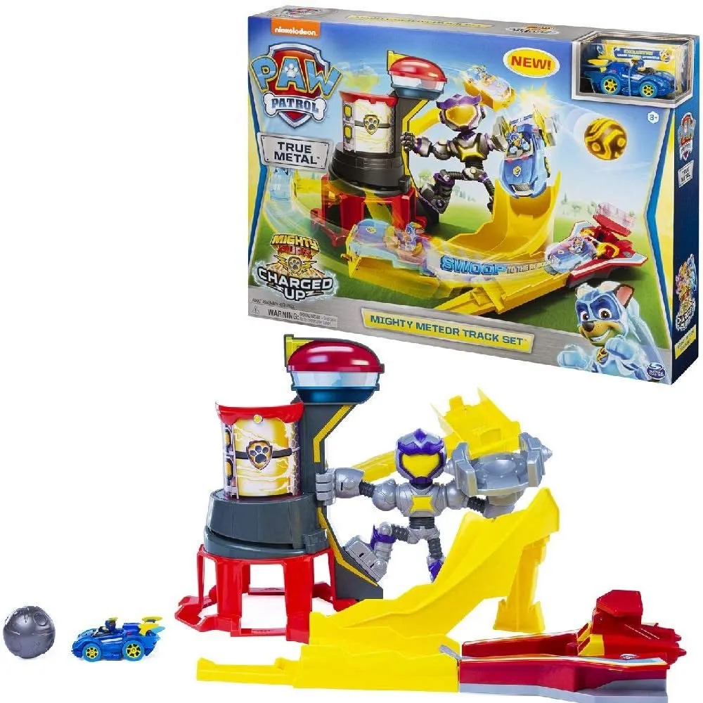 Paw Patrol Pista Macchinina Personaggio Chase Mighty Meteor Giocattolo Bambini