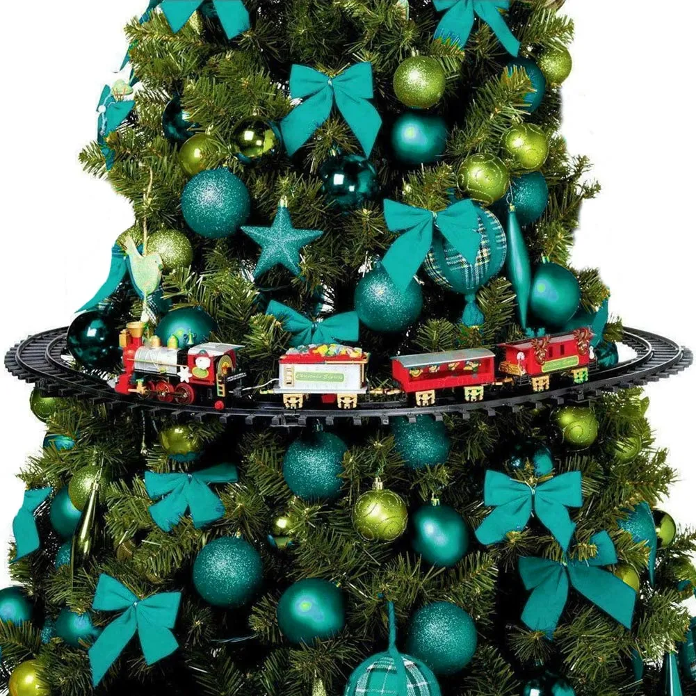 Trenino Natalizio con Supporto per Centro Albero Treno Elettrico con Luci Natale