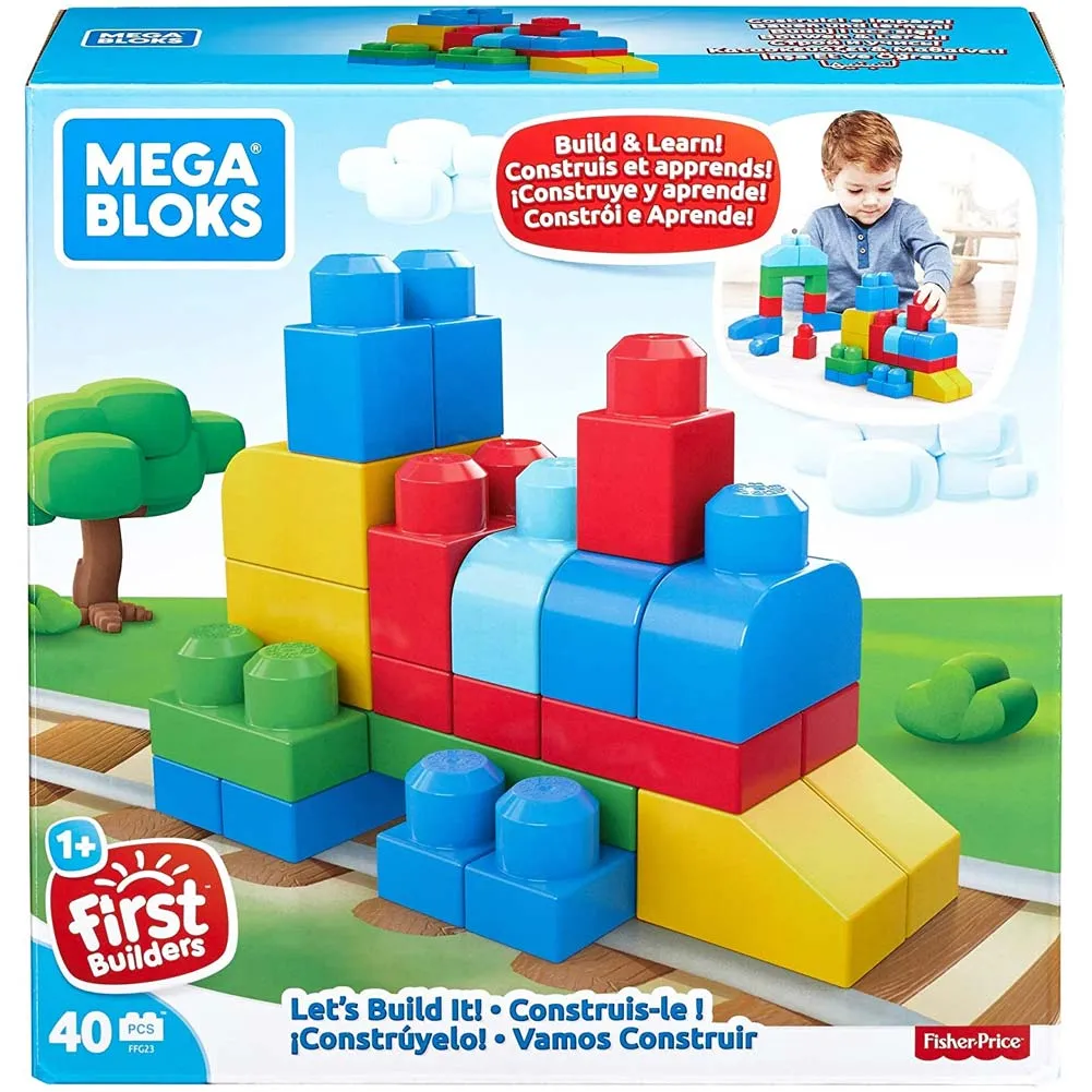 Costruzione 40 Blocchi Gioco Mega Blocks In Plastica Multicolore Fisher-Price