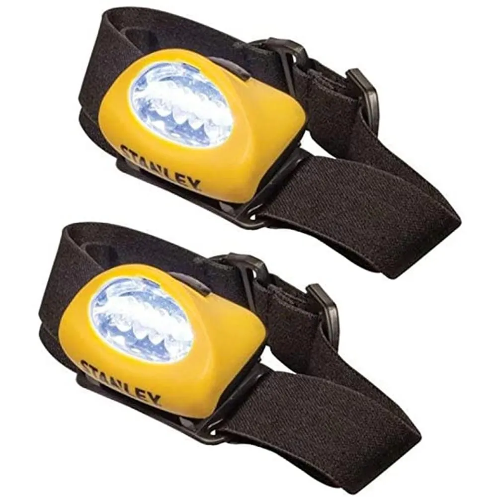 2 x Lampada Torcia Frontale da Lavoro Luce Emergenza 5 LED con Fascia Regolabile