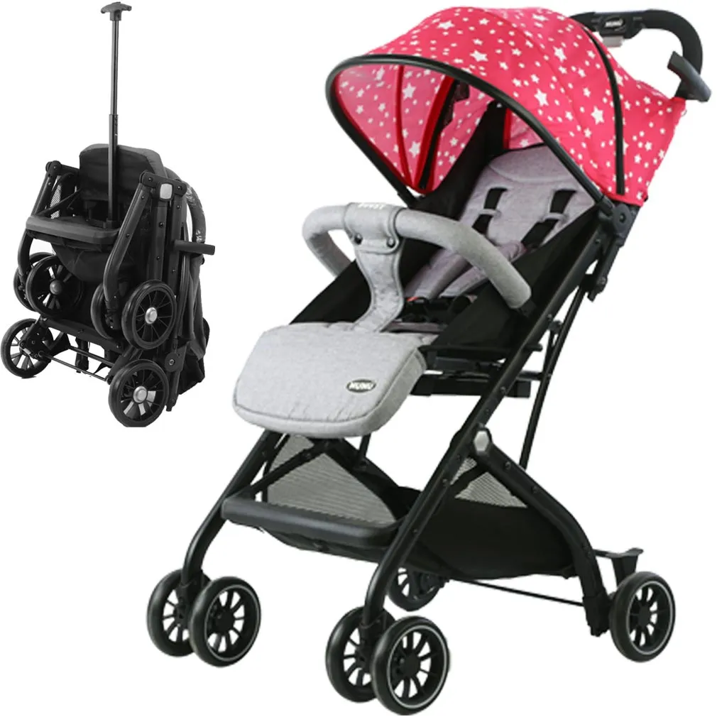 Nunu Passeggino Bugsy Richiudibile Pieghevole a Trolley per Bambini Rosa Stelle