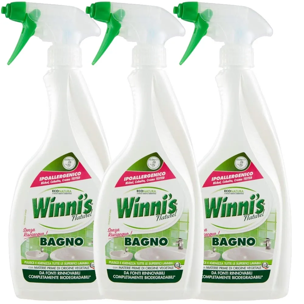 3 x Winni's Naturel Bagno Detergente Igienizzante Promo Pack 3 Bottiglie 500ml