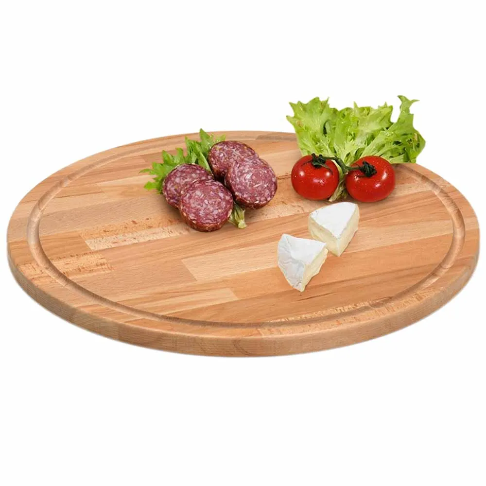 Tagliere Rotondo Piatto Vassoio in Legno di Faggio Diametro 30cm Salumi Formaggi