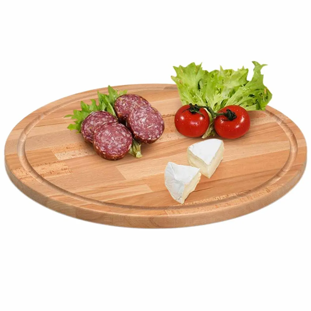 Tagliere Rotondo Piatto Vassoio in Legno di Faggio Diametro 25cm Salumi Formaggi