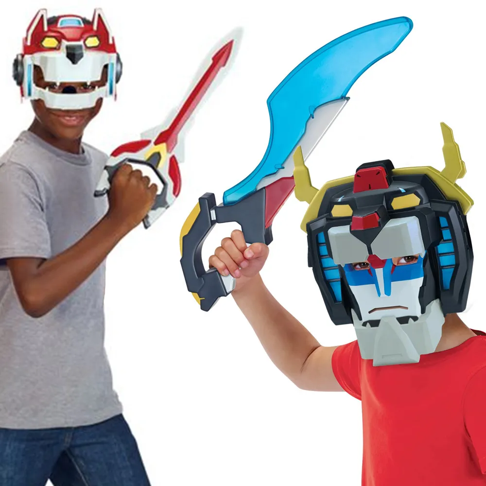 Voltron Legendary Defender Maschera con Spada 2 Modelli Leone Nero o Rosso Ass