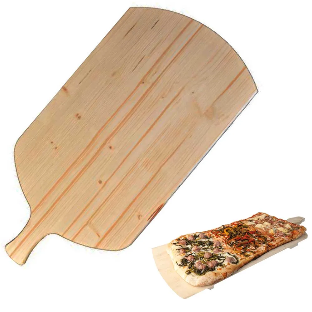 Tagliere Per Pizza a Metro Teglia Vassoio Legno Rettangolare Con Manico 82x36cm