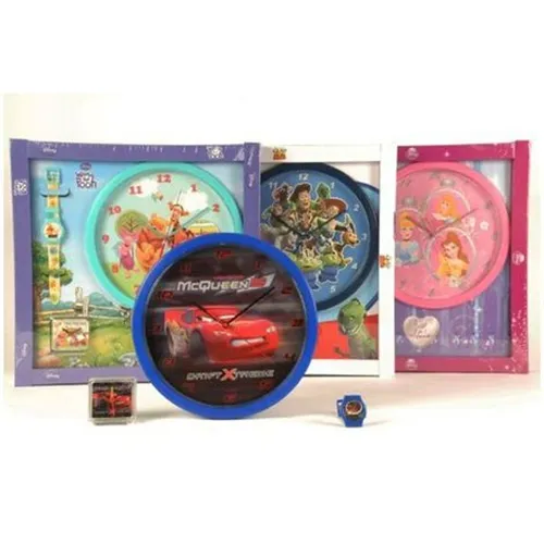 Set 3 Orologi Disney Vari Soggetti ToyStory Cars Winnie The Pooh Princess