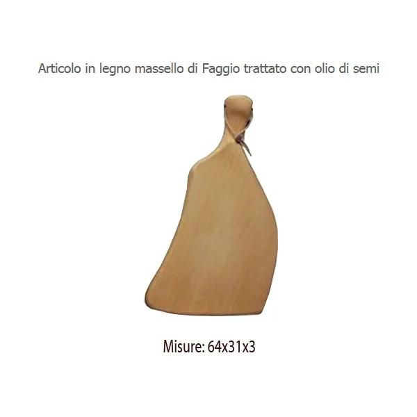 Tagliere in Legno Rettangolare Con Manico e Gancio Muro 30 x 64 x 3 cm