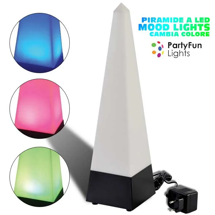 LAMPADA DA TAVOLO A PIRAMIDE MOOD LIGHTS CAMBIO COLORE IN DISSOLVENZA LED RGB