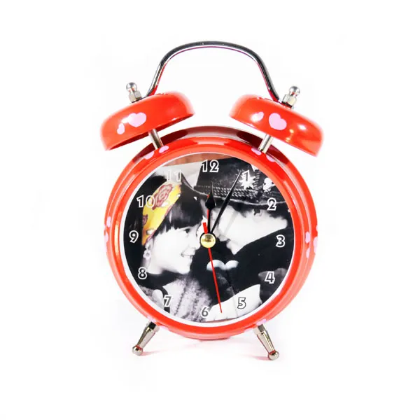 Sveglia Orologio Forma Tonda con Fotografia Bimbi Colore Rosso