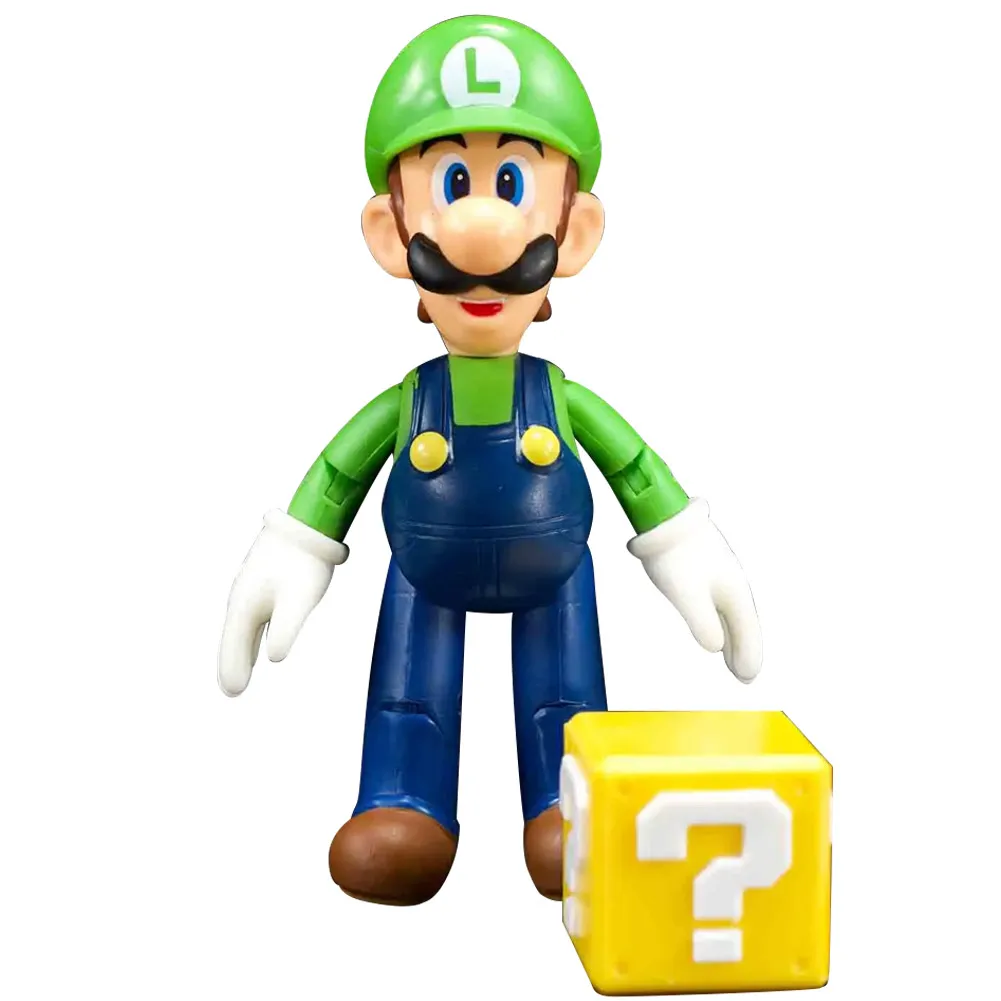 Action Figures Personaggio Luigi + Block Question Giocattolo Bambini 10cm Snodat