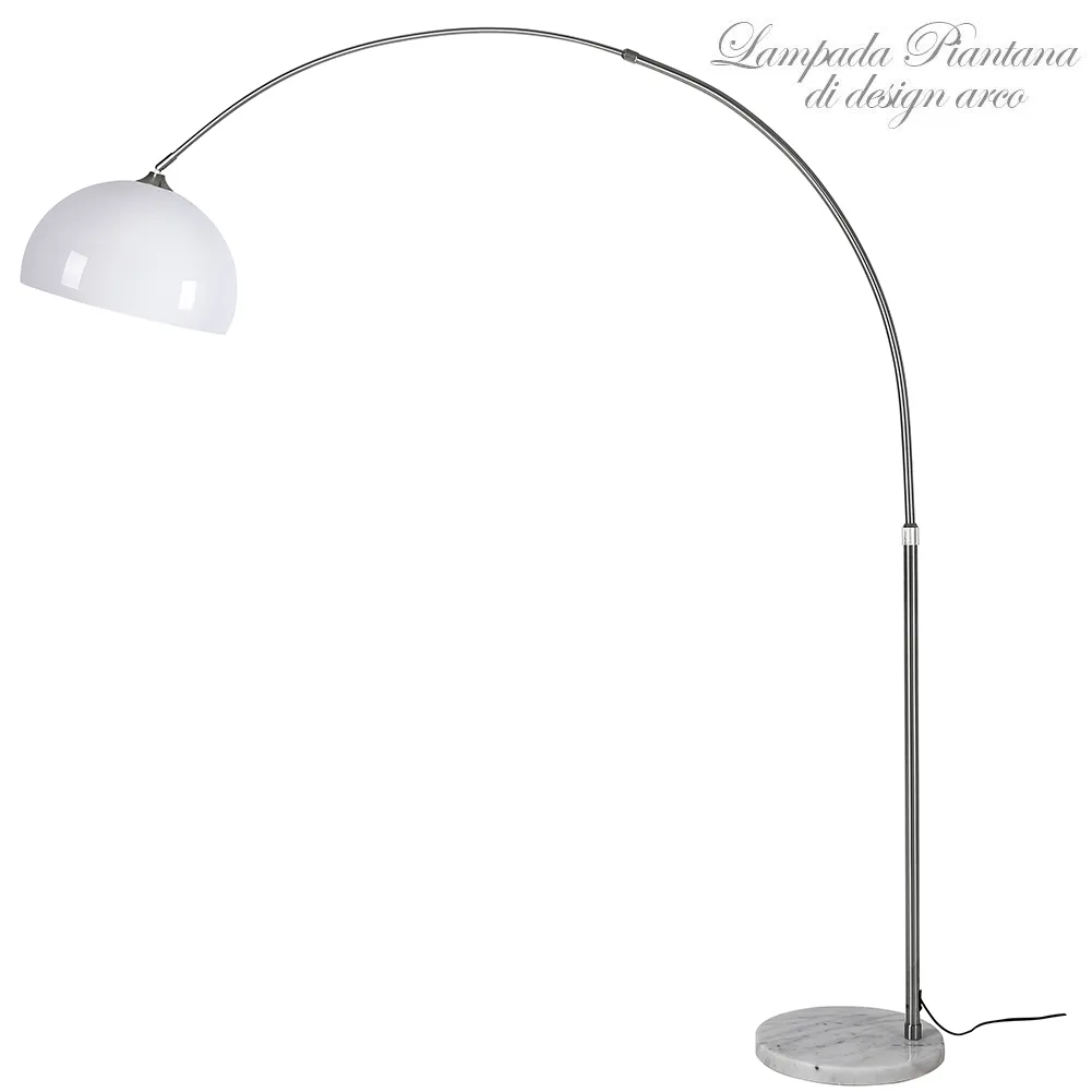 Lampada da terra ad ARCO Piantana Retro Salotto Studio Paralume 40cm Regolabile