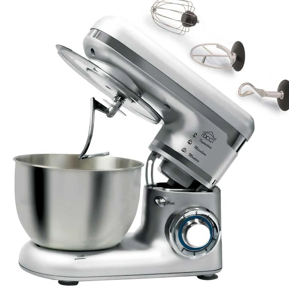 Impastatrice Planetaria Robot Da Cucina Silver Scodella Acciaio 4 LT DCG KM1401S