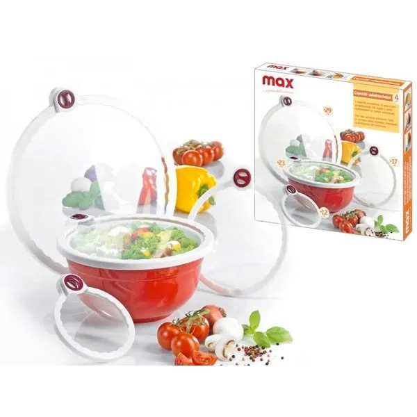 Set 4 Coperchi Salvafreschezza Diverse Misure Sottovuoto Conservazione Cibo Max