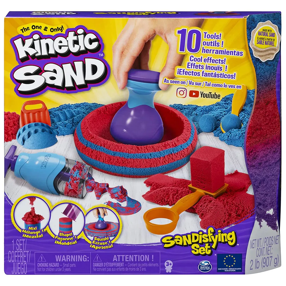 Sabbia Cinetica Magica Kinetic Sand Sandisfying Set con Accessori Giocattolo