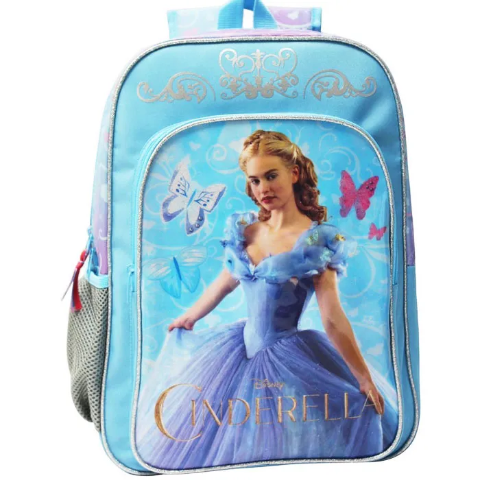 Zaino Americano Cindarella in Poliestere 40cm Disney Cenerentola Azzurro