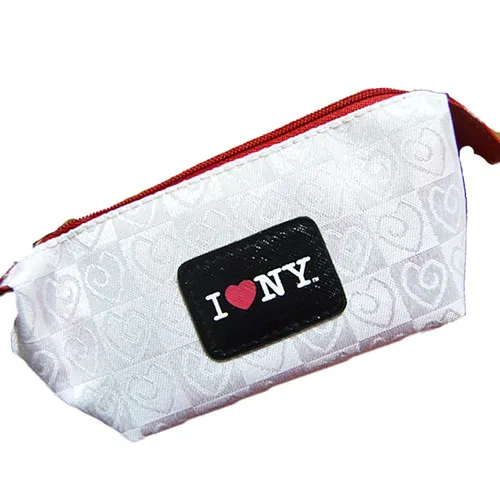 Mini Pochette Astuccio Portachiavi con Zip I love New York Colore Bianco