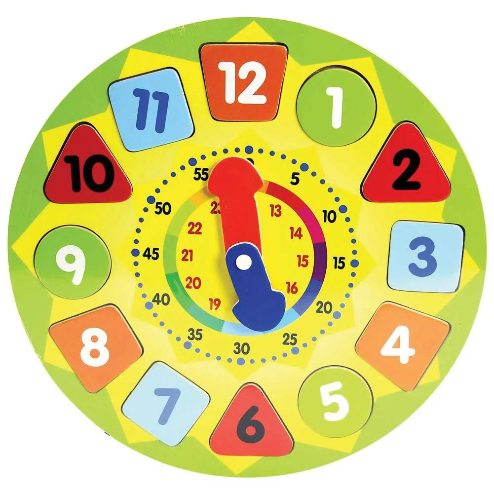 Puzzle Orologio Giocattolo per Bambini in Legno Gioco Educativo con Numeri 30cm