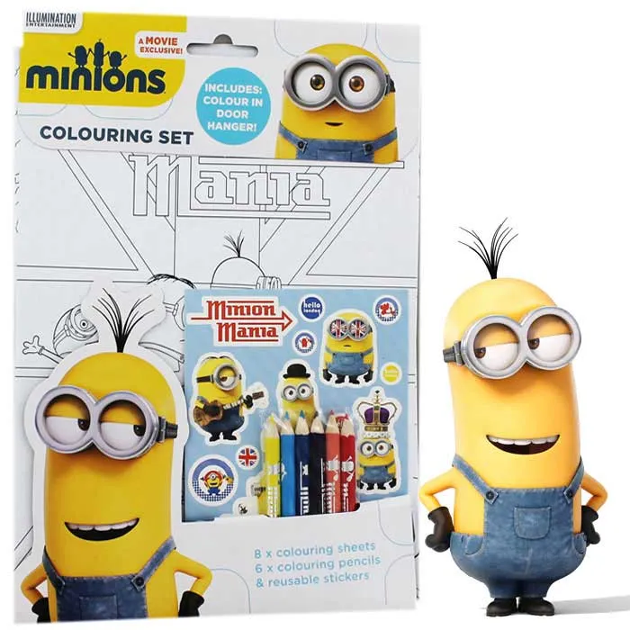 Minions Set da Colorare Colori Stickers Attacca e Stacca Cattivissimo Me