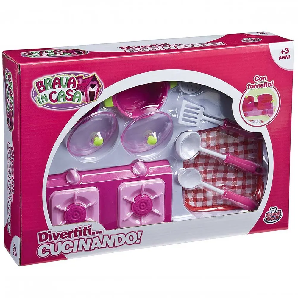 Set Cucina Per Bambini Grandi Giochi Con Fornello Tegami Mestoli E Accessori