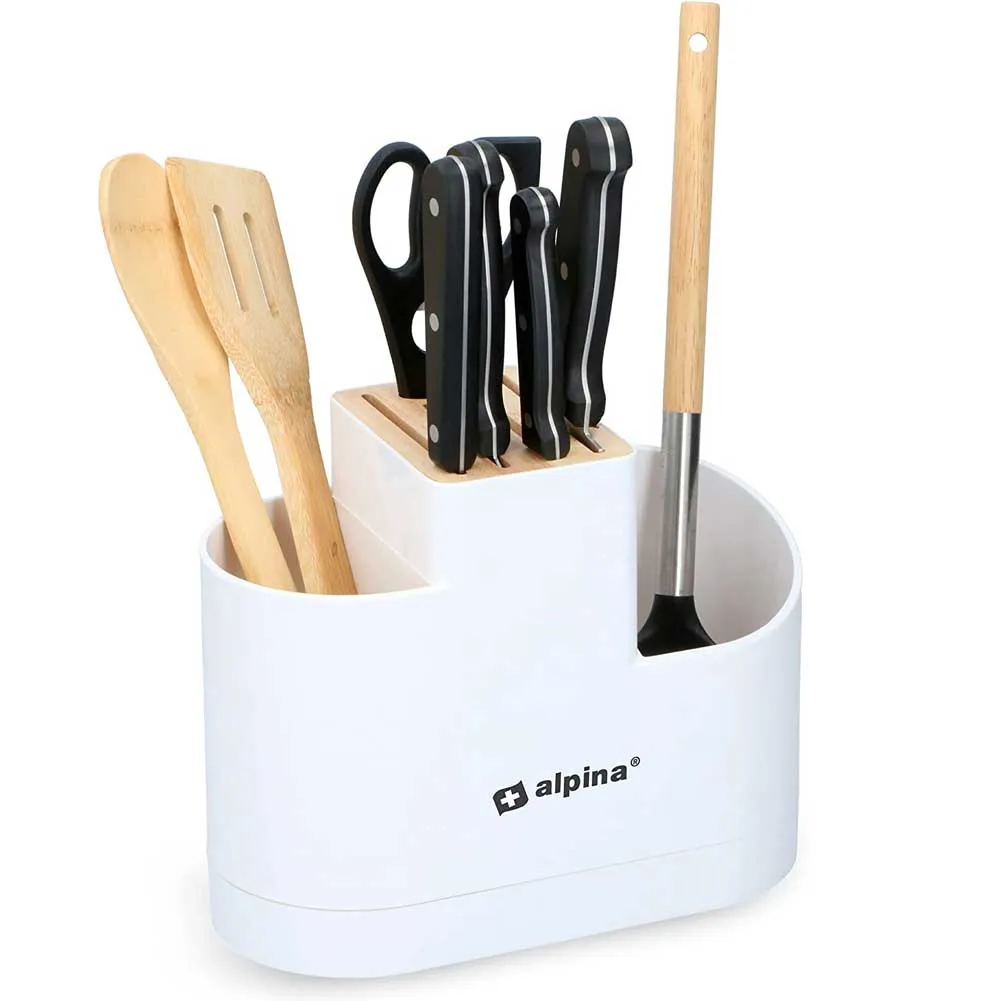 Contenitore Organizer Porta Mestoli Utensili Cucina Ceppo Portacoltelli Bambu